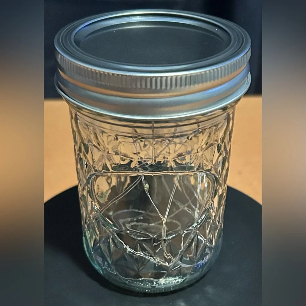 RAINBOW (SOLID OR FLASHING) LED FAIRY-LIGHT 1/2 PINT MASON JAR/HANDMADE - Picture 6 of 7